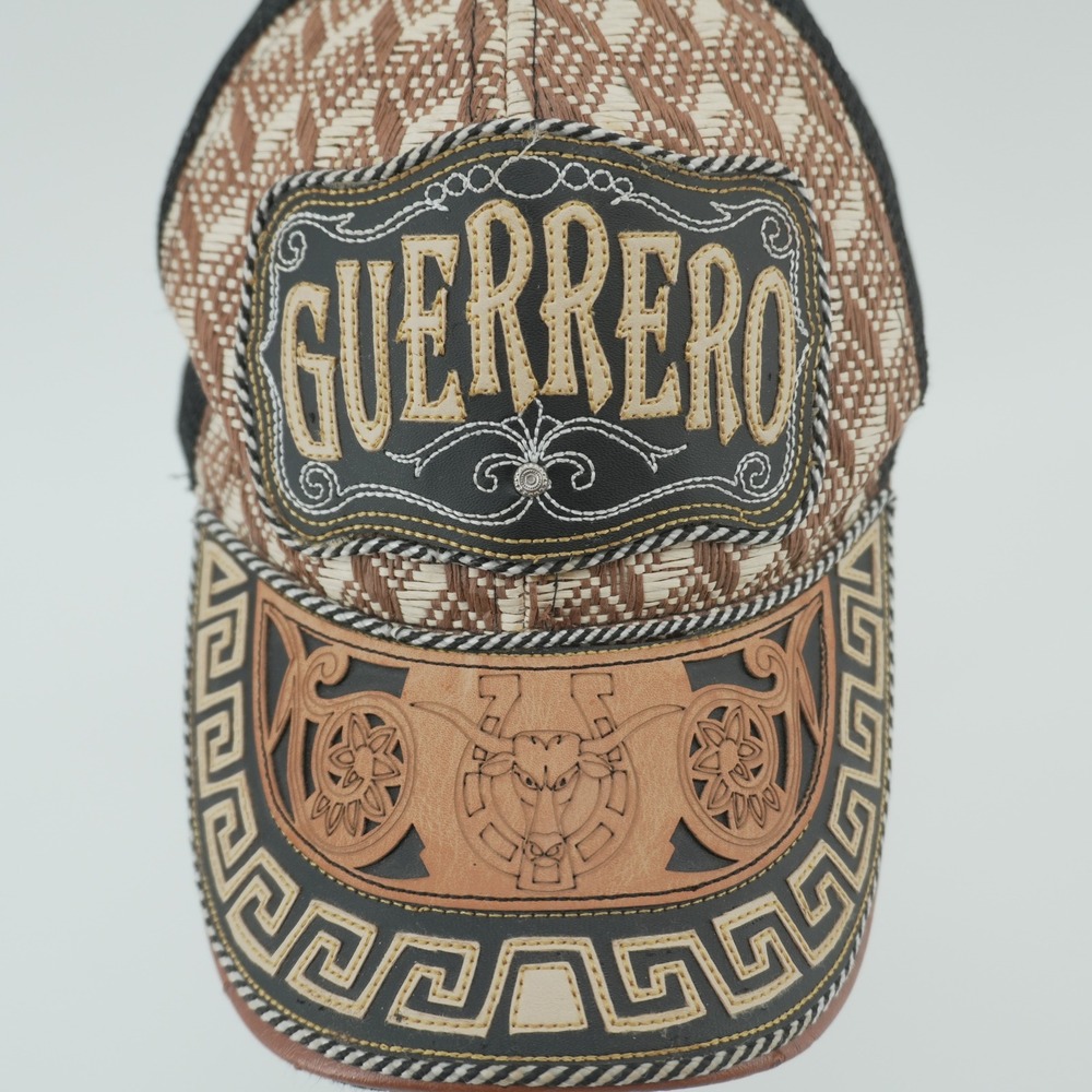 Guerrero Trucker Hat Mens OSFA Brown Vaquero Western Bull Snapback Cap
